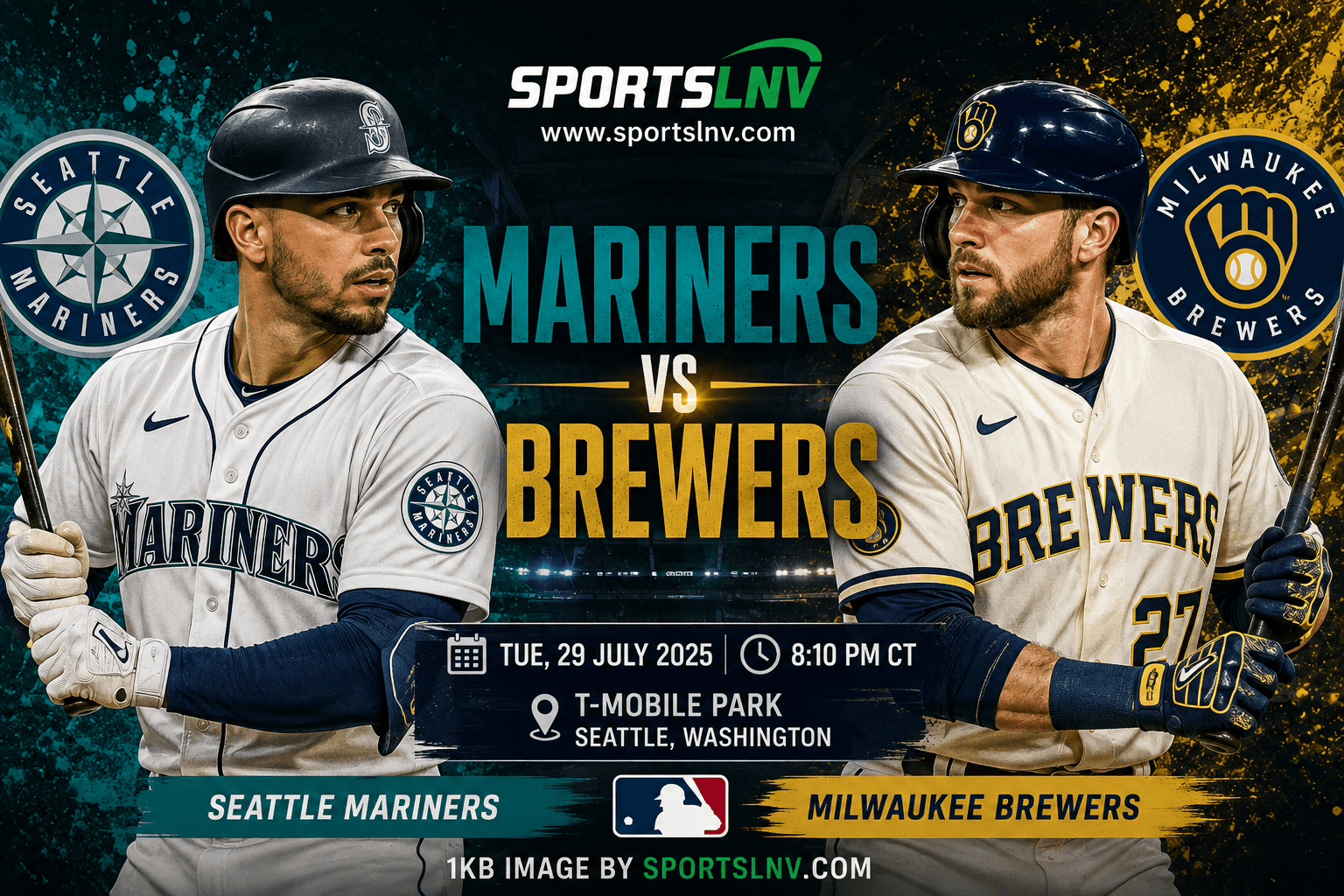 Mariners vs Brewers by sportslnv.com