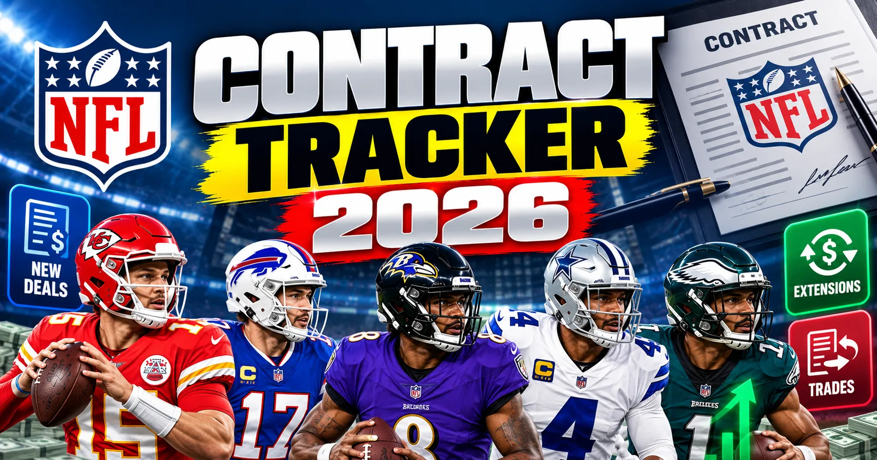 NFL Contract Tracker 2026 | Salaries, Bonuses and Biggest Deals